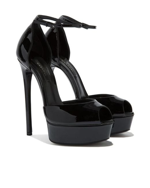 Casadei Black Flora Pumps