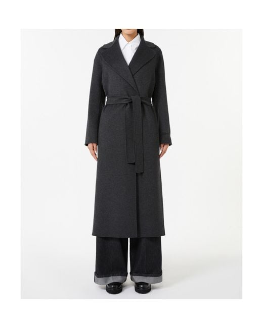 Max Mara Black 'S Poldo Belted Long-Sleeved Coat