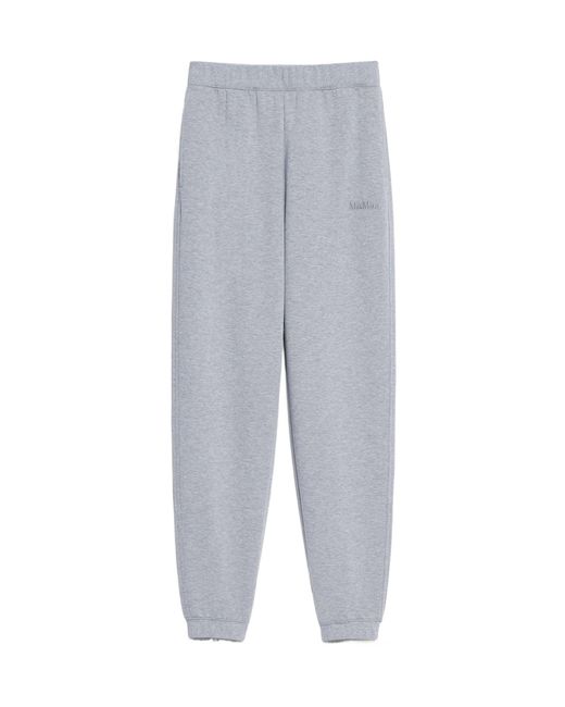 Max Mara Gray Logo Embroidered Straight Leg Pants