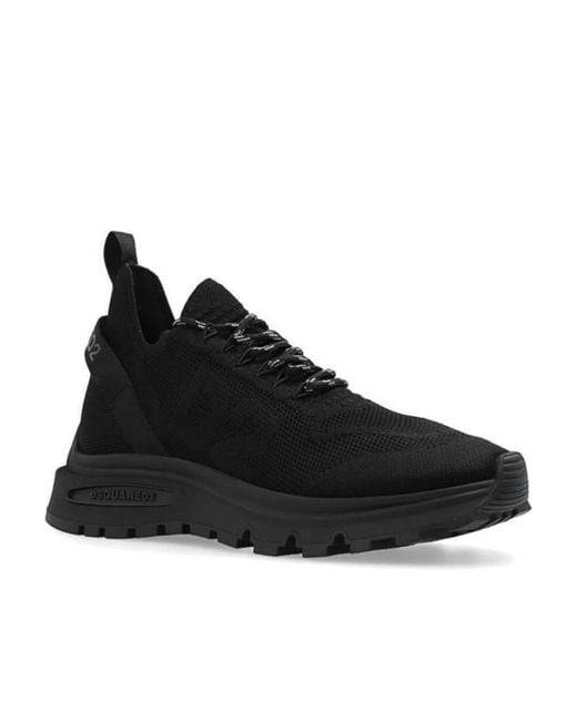 DSquared² Black Run Ds2 Lace-Up Sneakers for men