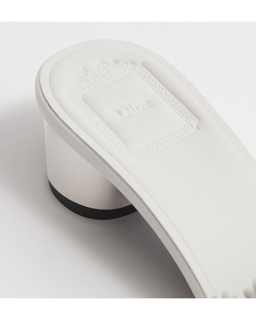 Dior White Bloom Heeled Slide