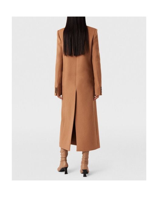 Stella McCartney Brown Double-Breasted Longline Coat