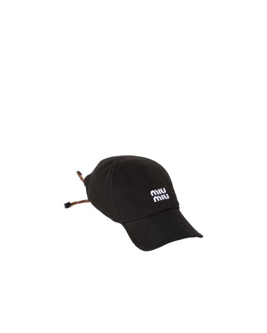 Miu Miu Black Denim Baseball Cap