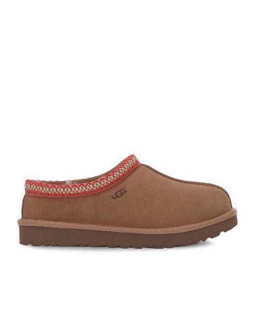 Ugg Brown Tasman Ii Braided-Trim Sheepskin Slippers