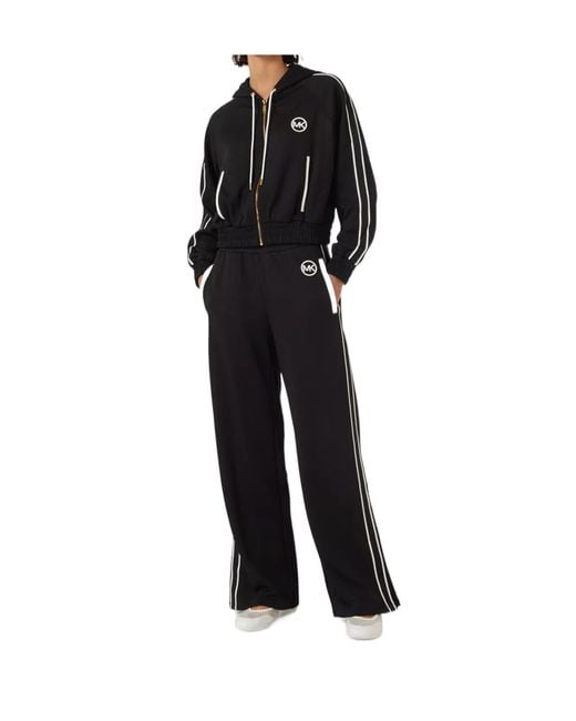 MICHAEL Michael Kors Black Color-Block Trim Sweatpants