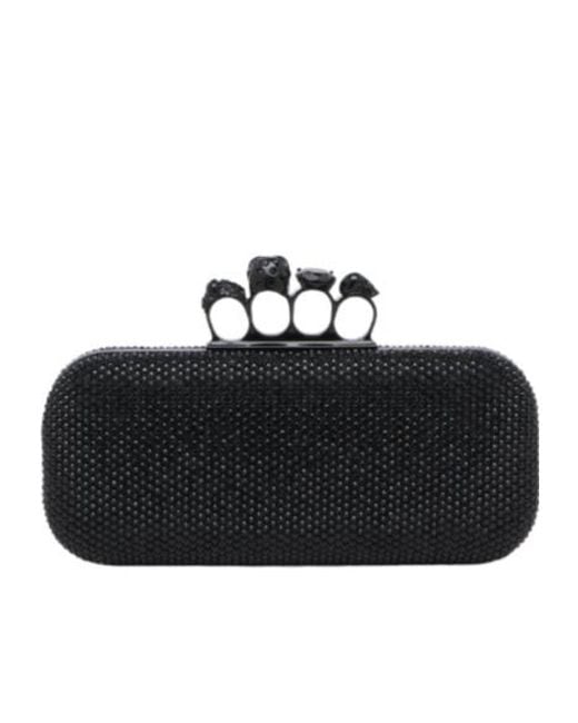 McQueen Black Long Knuckle Clutch