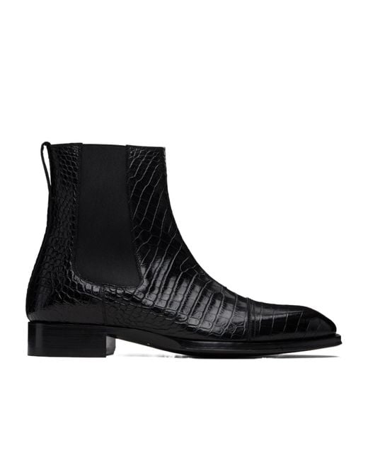 Tom Ford Black Elkan Chelsea Boots for men