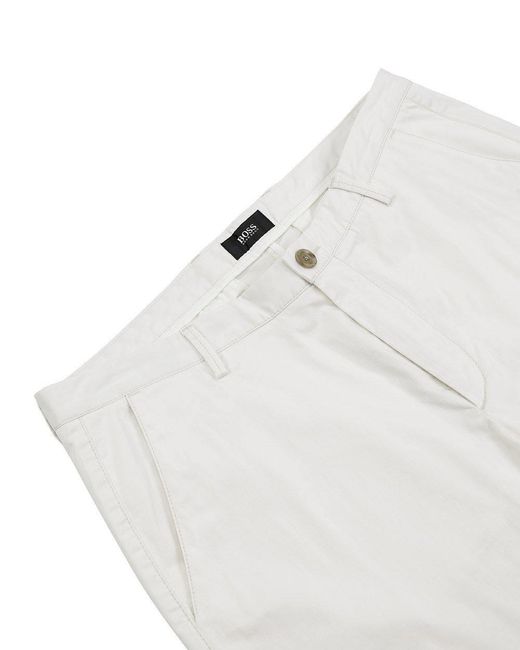 Boss White Logo Casual Pants for men