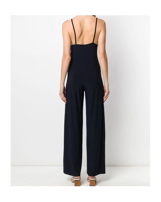 Norma Kamali Blue Sling Wide-Legged Jumpsuit