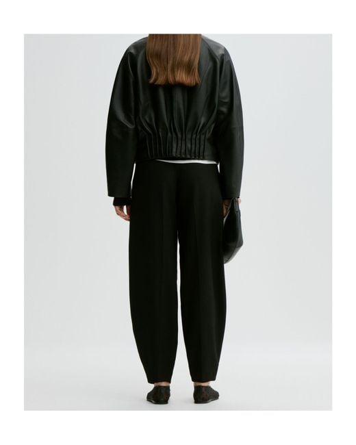 By Malene Birger Black High Neck Leather Jacket