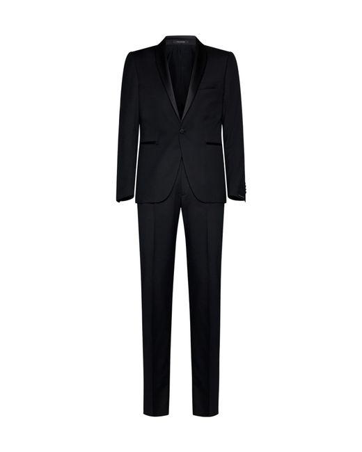 Tagliatore Black Single Breasted Two-Piece Tailored Suit