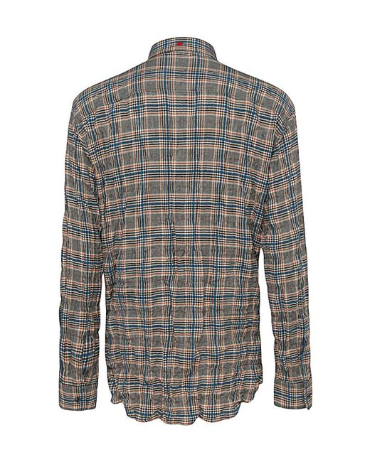DSquared² Gray Checked Buttoned Shirt for men