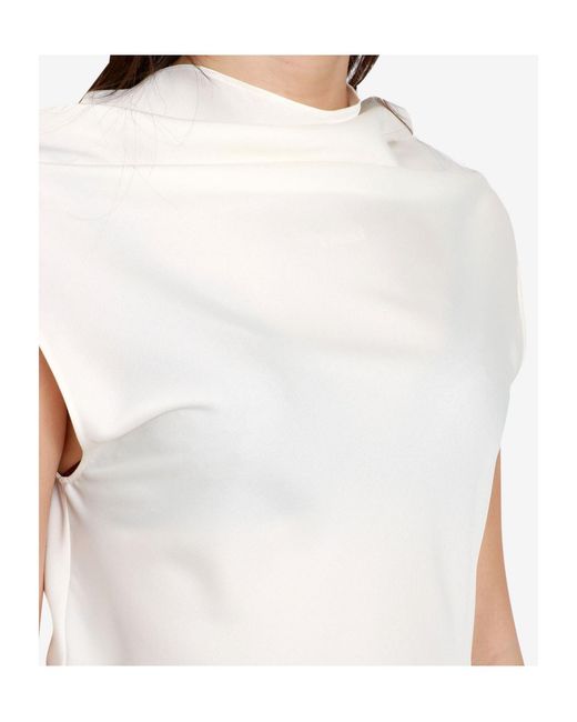Philosophy Di Lorenzo Serafini White Drape Front Blouse
