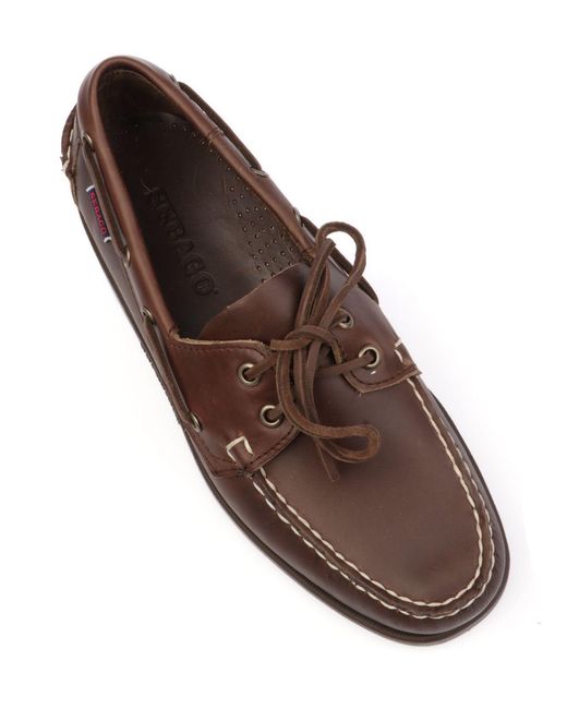 Sebago Brown Docksides Portland Leather Loafers for men