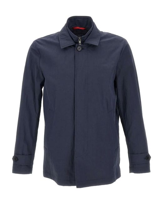 Fay Blue Buttoned Collar Jacket for men