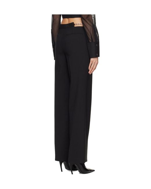 Dion Lee Black Chain-Link Wool-Blend Tailored Trousers