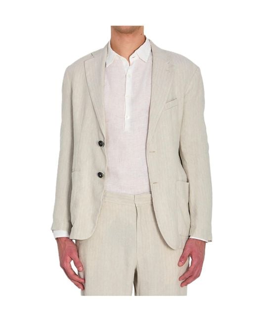 Barena White Single-Breasted Jacket for men