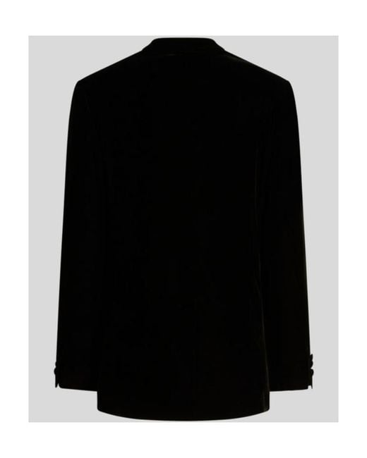 Etro Black Single-Breasted Velvet Blazer