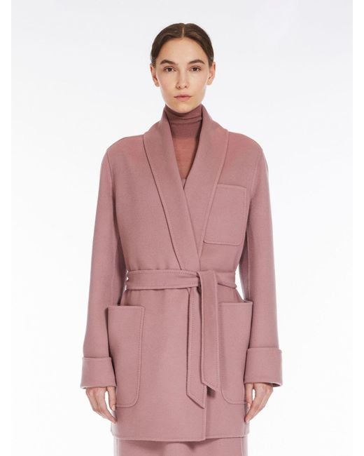 Max Mara Purple Belted Long-Sleeved Jacket