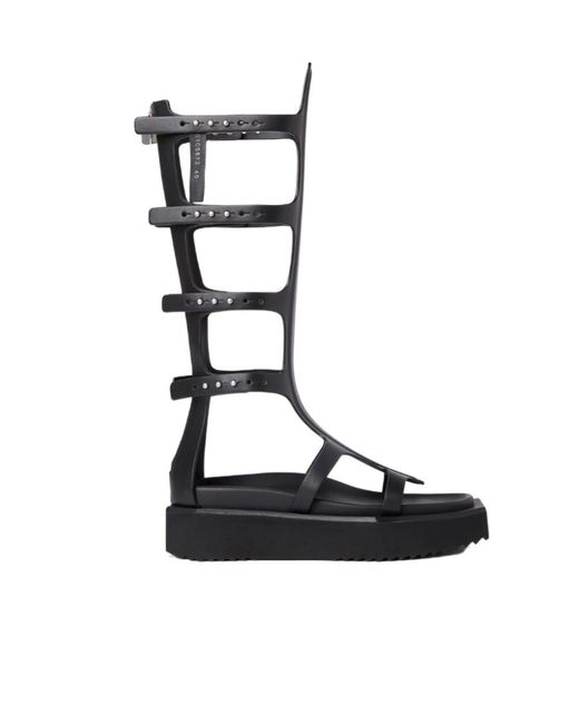 Rick Owens Black Cyclops Spartan Leather Sandals