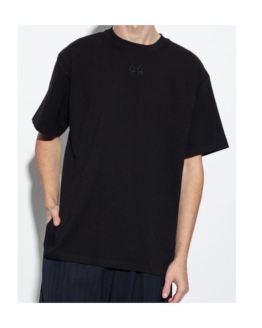 44 Label Group Black Logo-Print T-Shirt for men