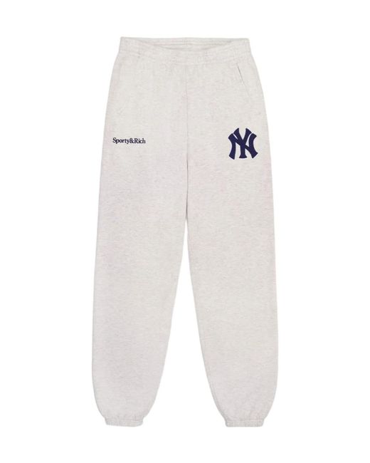 Sporty & Rich White Logo-Embroidered Track Pants