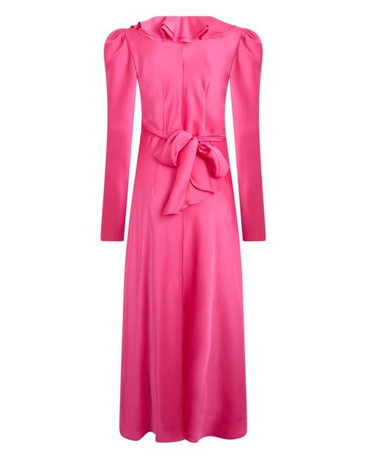 Philosophy Di Lorenzo Serafini Pink Ruffle-Detail Wrap Midi Dress