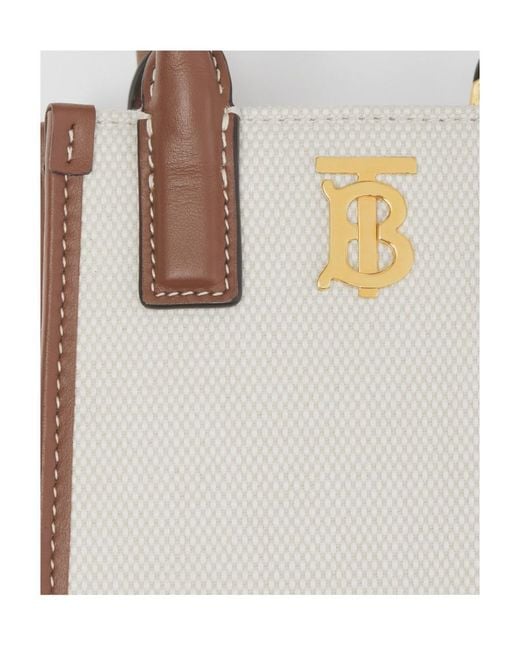Burberry White Tb Phone Tote Bag