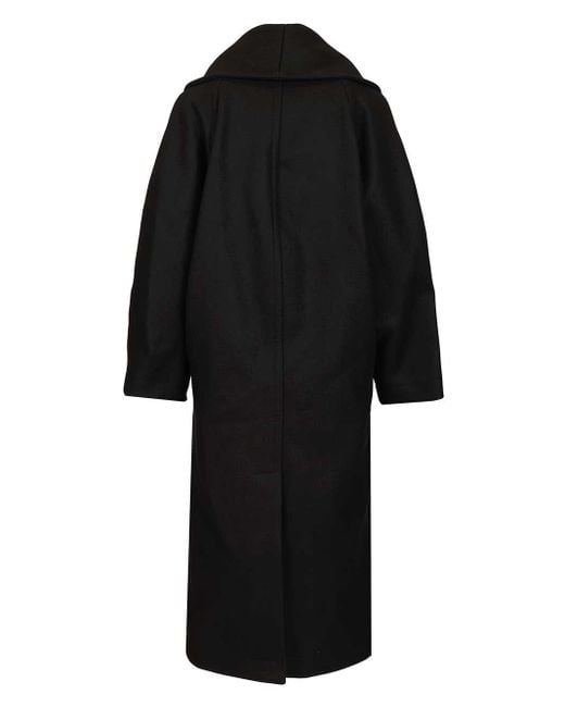 Bottega Veneta Black Double Breasted Felt Coat