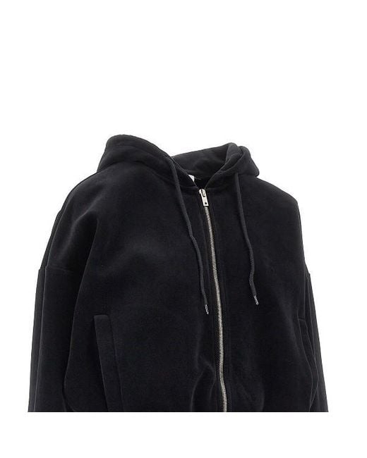 Golden Goose Deluxe Brand Black Zip-Up Drawstring Hoodie