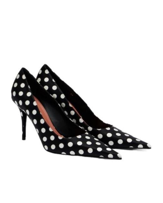 AMINA MUADDI Black Polka Dot High Heels