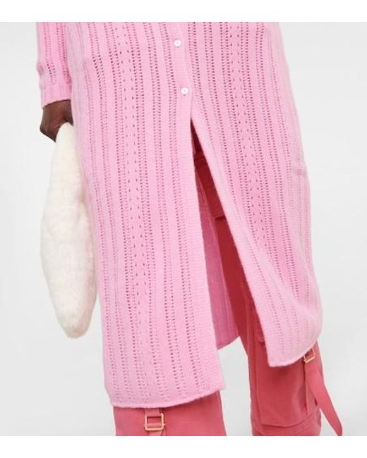 Blumarine Pink Openwork Knit Cardigan