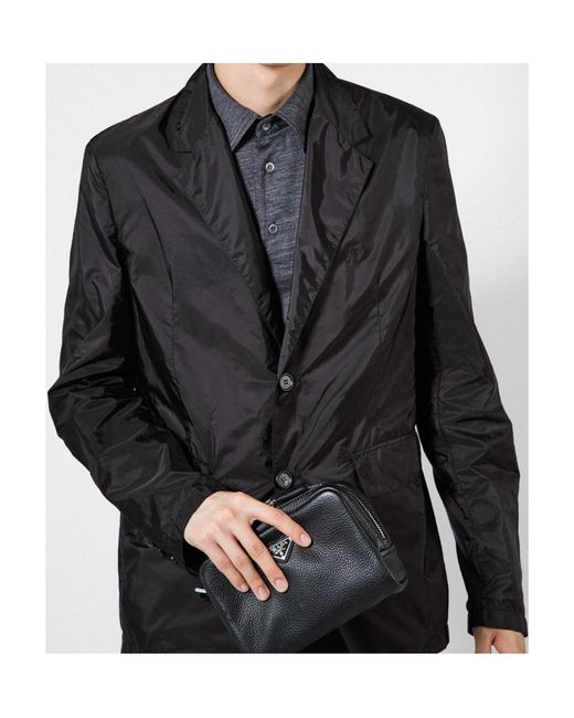 Prada Black Re-Nylon Single-Breasted Tailored Blazer for men