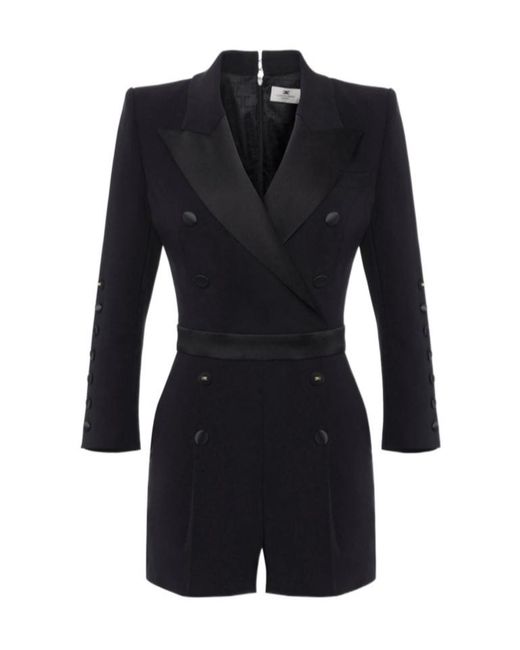 Elisabetta Franchi Black Double-Breasted Jumpsuit