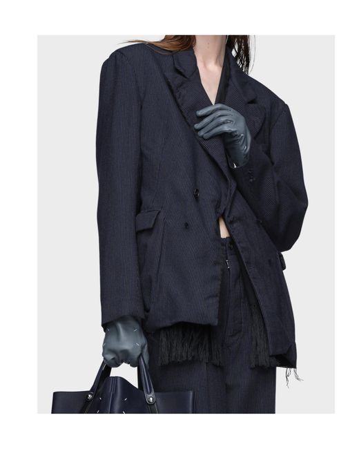 Maison Margiela Blue Wool Pinstripe Jacket