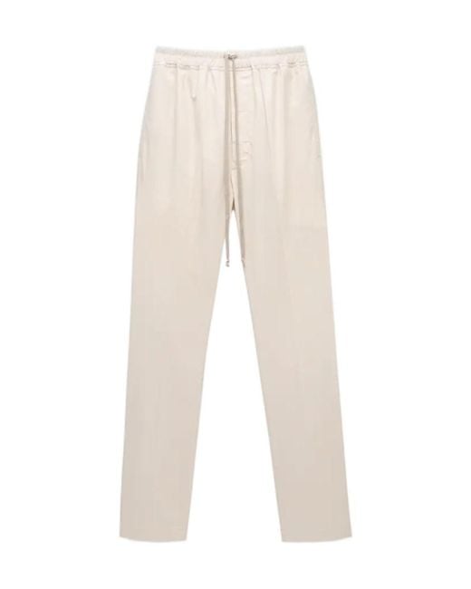 Rick Owens Natural Drawstring Casual Pants for men