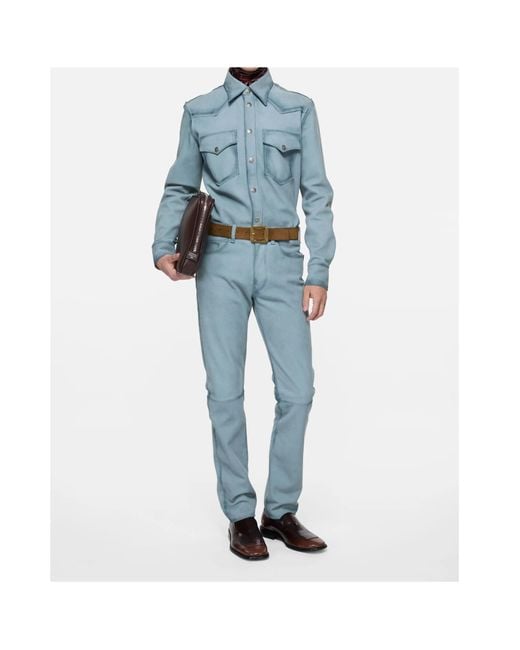 Acne Blue Suede Jacket for men
