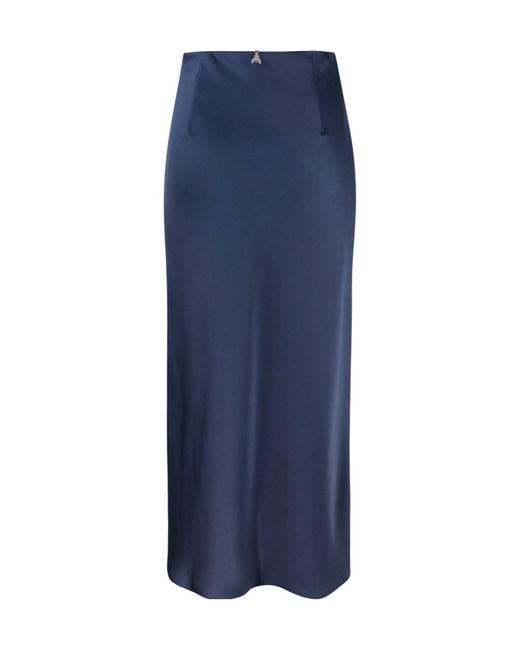 Patrizia Pepe Blue High-Waisted Midi Skirt