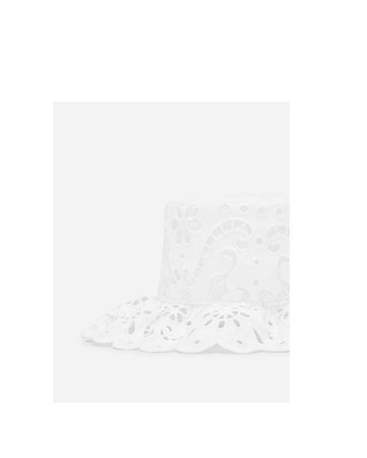 Dolce & Gabbana White Floral-Inlay Hat
