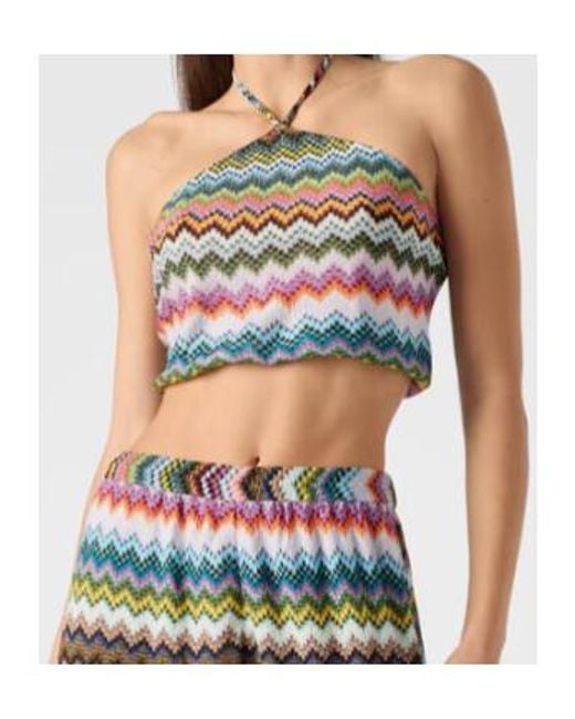 Missoni Blue Top With Zigzag Pattern