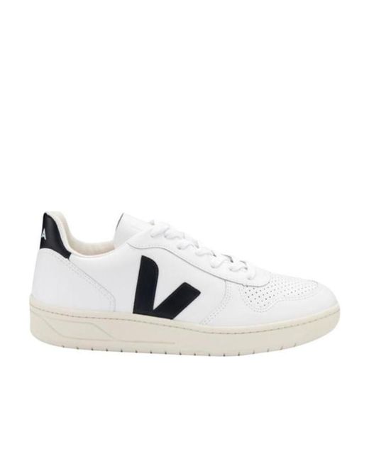 Veja White Low-Cut Lace-Up Sneakers