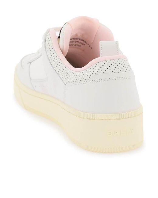 Bally White Round Head Fastened With Low-Top Casual Sneakers