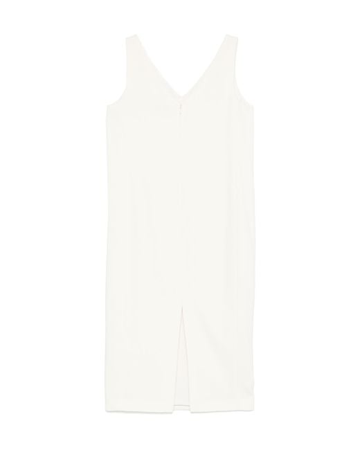 Theory White V-Neck Sleeveless Midi Dress