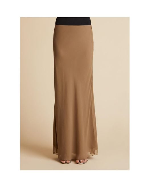 Khaite Brown Mauva A-Line Maxi Skirt
