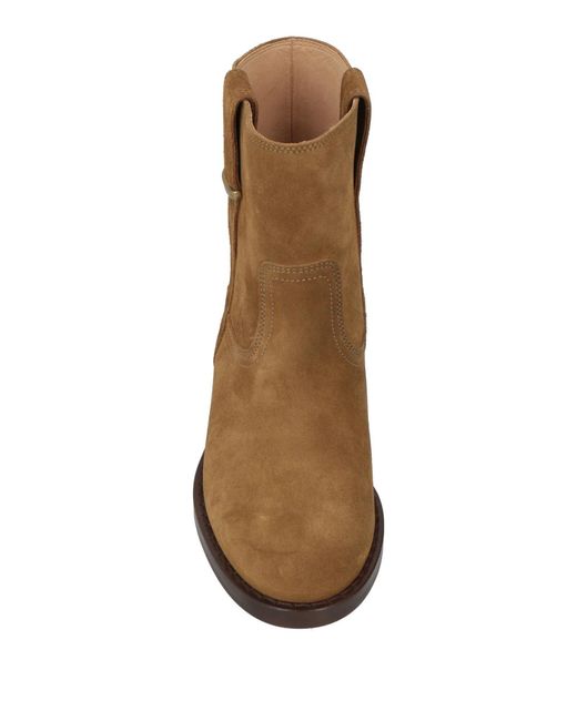 Isabel Marant Brown Minimalist Suede Ankle Boots