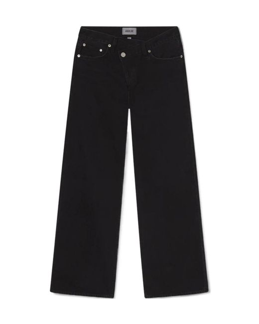 Agolde Black Arc Criss Cross Curved Leg Jeans