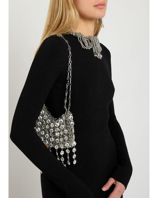 Rabanne Black Embellished Open-Back Gown