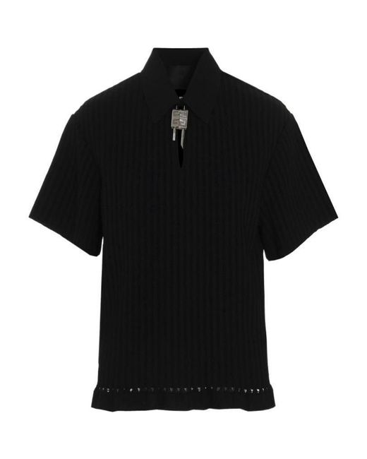 Givenchy Black Padlock Detail Polo Shirt