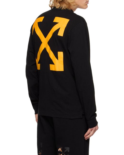 Off-White c/o Virgil Abloh Blue Painting-Print Long-Sleeve T-Shirt for men