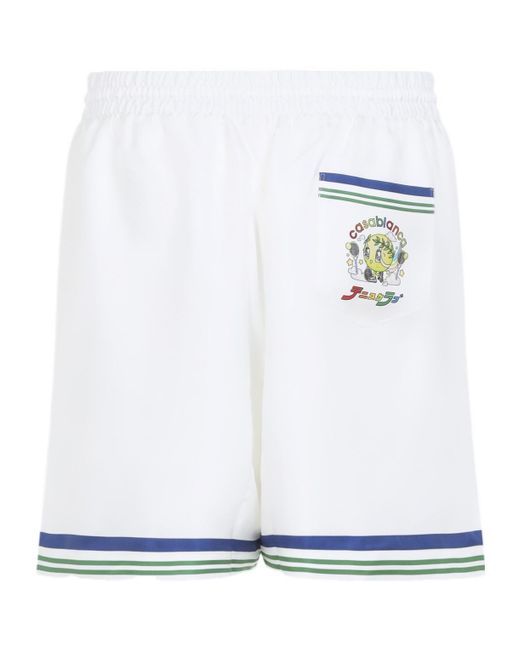 Casablanca White Tennis Club Icon Twill Shorts for men
